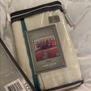 Anthology Minka Euro Sham in Cream and Blue 2 Shams in lot